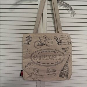 Illustrated Beige Tote Bag